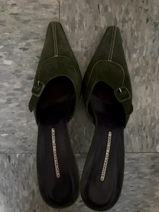 Donald J. Pliner Shoes - Donald J. Pliner Forest Green Kitten Heels